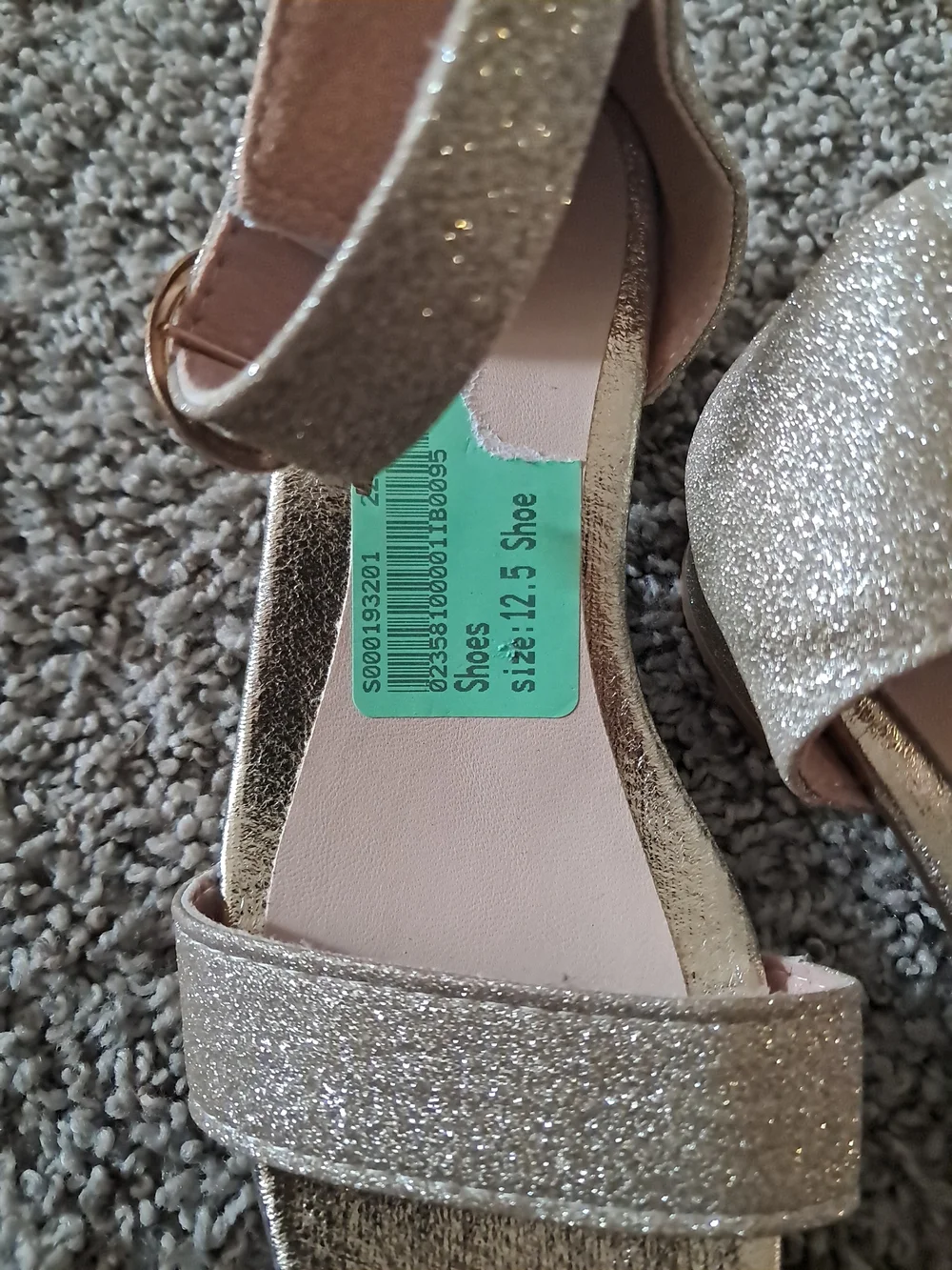 Gold Glitter Women's Block Heel Sandals